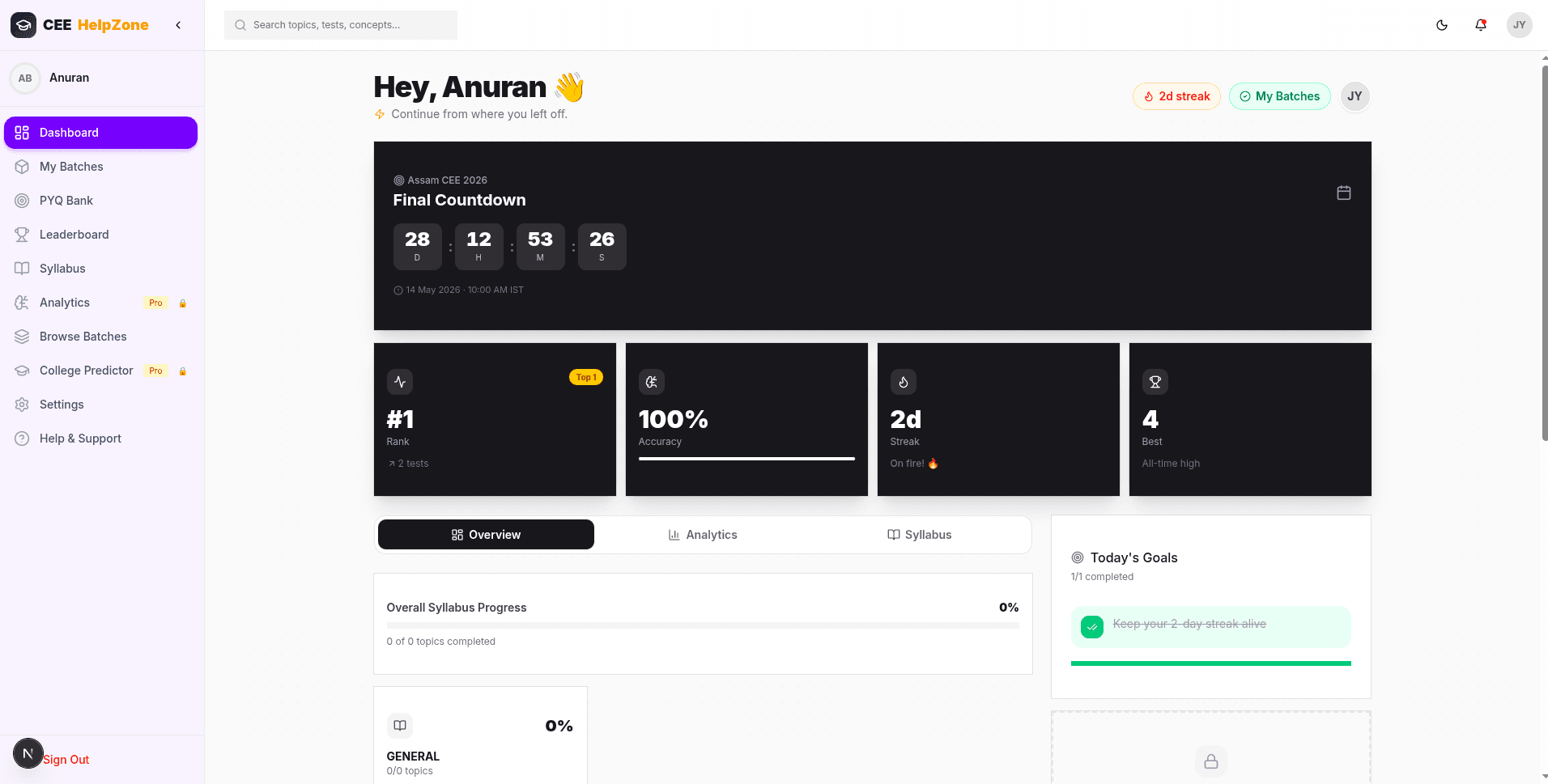 Elite Dashboard Preview