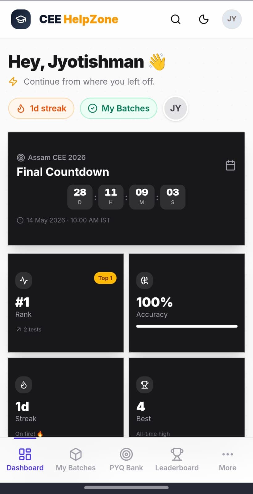Elite Dashboard Mobile